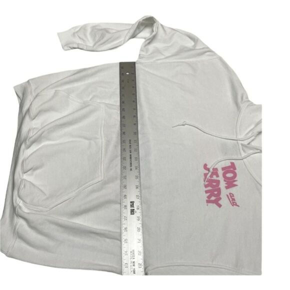Tom & Jerry Hoodie Adult L White And Pink 90’s Cartoon Lounge Fall Back Graphic - Picture 6 of 9